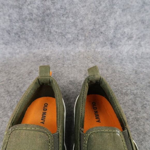 Old Navy Shoes Kids 8 Sneakers Dinosaur Slip On Canvas Toddler Green Orange Dino - Picture 4 of 12